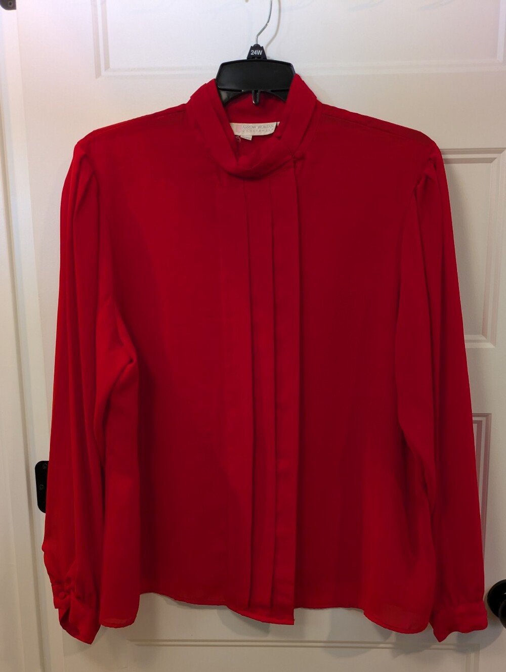 🔴 3/$15 Arrow Red Long-Sleeve Mock Neck Blouse